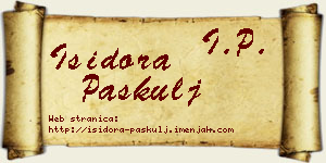 Isidora Paskulj vizit kartica